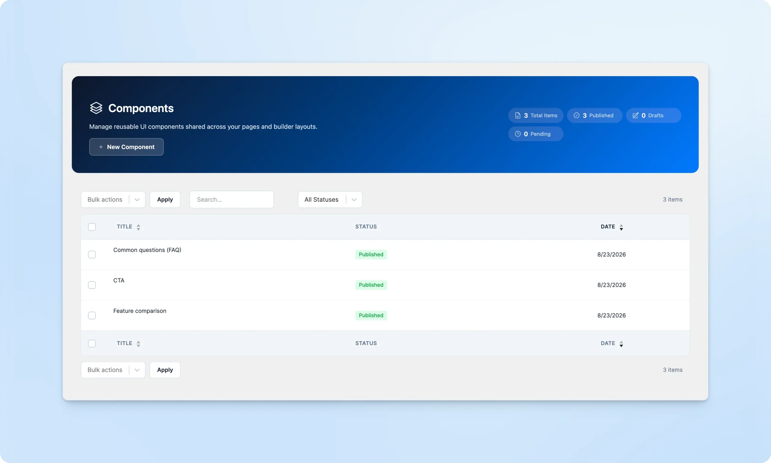 Components library
